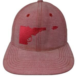 Original Chuck Snapback Hat Red OS Gun Embroidery Green Underbrim 6-Panel Flat